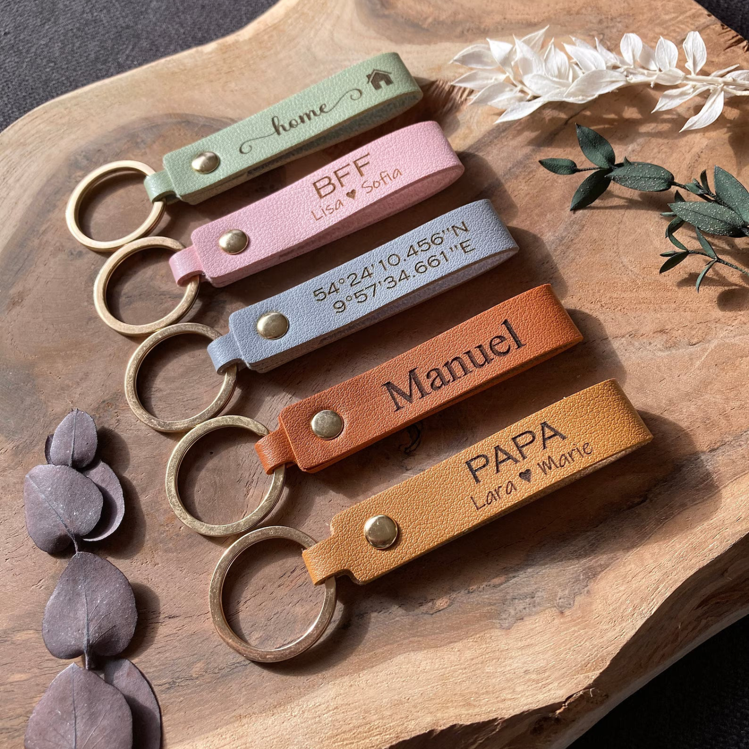 Leather keychain